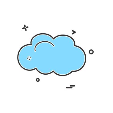 Bulut simgesi tasarım, renkli vektör çizim