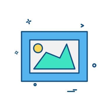 Görüntü simgesi tasarım, renkli vektör çizim