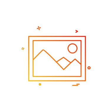 Görüntü simgesi tasarım, renkli vektör çizim