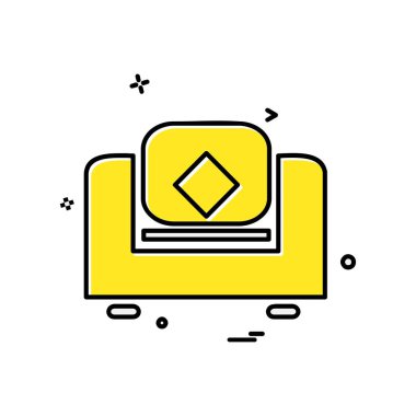 Ev mobilyası ikon tasarım vektörü