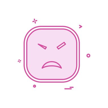 Üzgün emoji simgesi tasarım, renkli vektör çizim