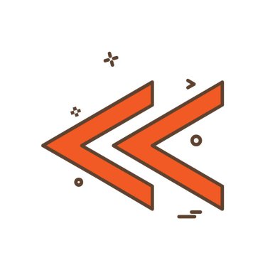 Sol ok simgesi tasarım vektörü