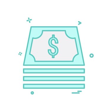 Dolar simgesi tasarım, renkli vektör çizim