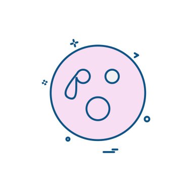 Emoji simgesi tasarım, renkli vektör çizim