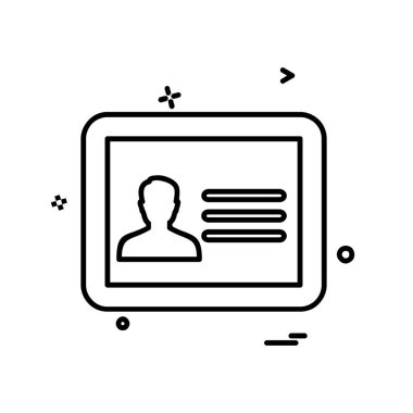 ID kart simgesi vektör illüstrasyonu 