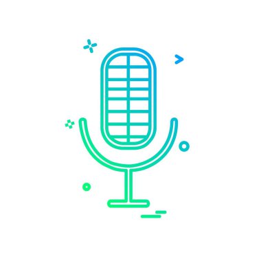 Mikrofon simgesi tasarım, renkli vektör çizim