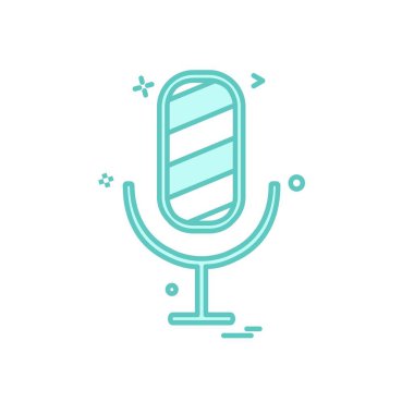 Mikrofon simgesi tasarım, renkli vektör çizim