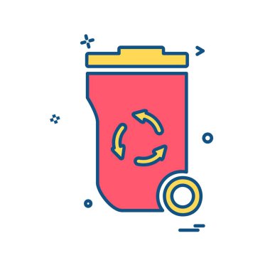 Çöp kutusu simge tasarlamak vektör