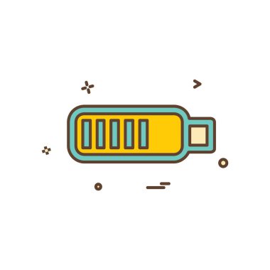 Batarya simgesi tasarım vektörü