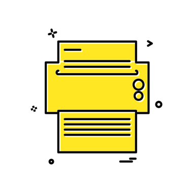 Yazıcı simgesi tasarım, vektör çizim