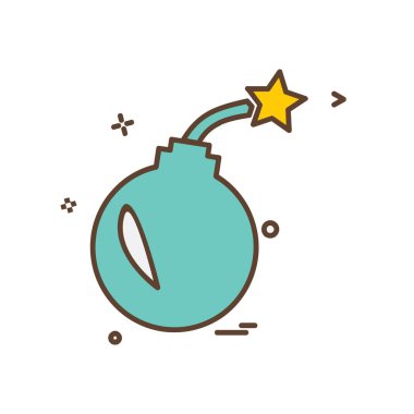 Bomba simgesi tasarım, renkli vektör çizim