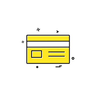 Kredi kartı simgesi tasarım, renkli vektör çizim