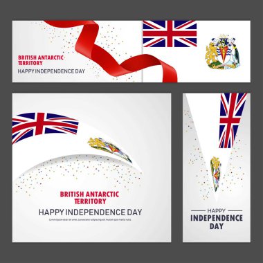 Mutlu Britanya Antarktika Bölgesi bağımsızlık günü afiş ve arka plan belirleme