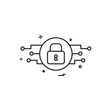 Parola ve güvenlik simgesi tasarım vektörü 