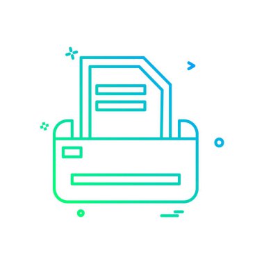 Yazıcı simgesi tasarım, vektör çizim