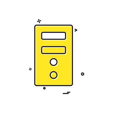 Cpu bilgisayar ana kartı elektronik ikon vektör tasarımı