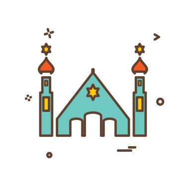 Yahudi tapınağı simge tasarlamak vektör