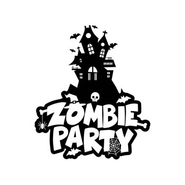 Zombi parti tipografi tasarlamak vektör 