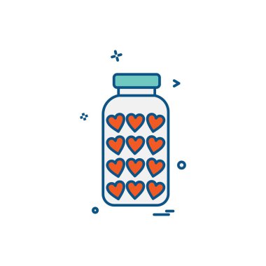 Kalp simgesi tasarım, Sevgililer günü için vektör çizim