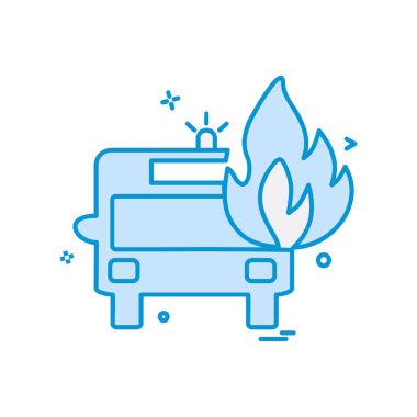 İtfaiye aracı simgesi tasarım vektörü