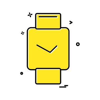 Saat simgesi tasarım, renkli vektör çizim