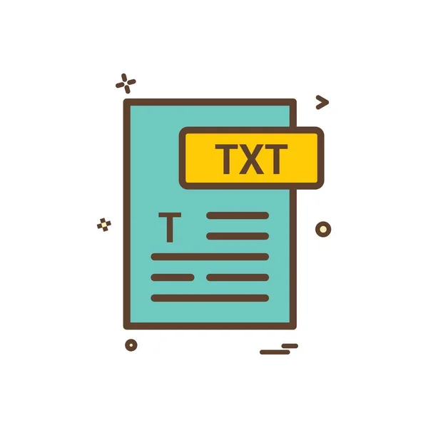 Txt Formato Archivo Icon Vector Design — Vector de stock