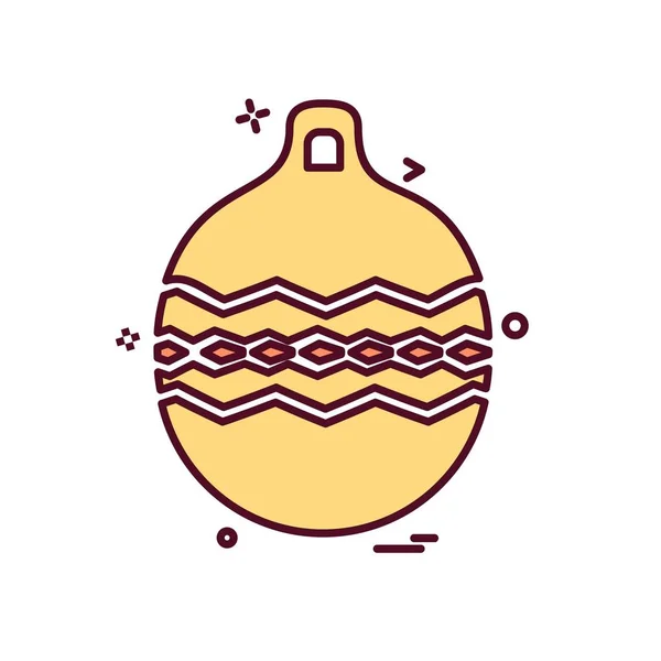 Bola Navidad Icono Diseño Vector — Vector de stock