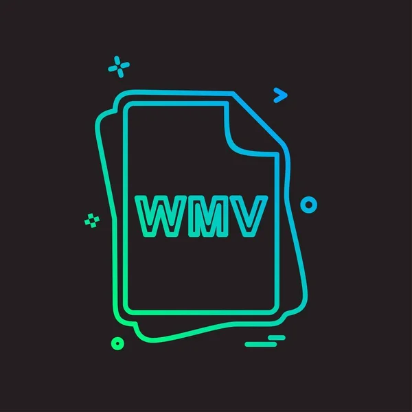 Wmv ファイルの種類アイコン デザインのベクトル — ストックベクタ