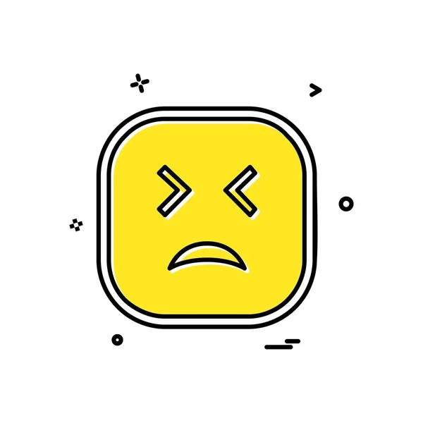Sorgliga Emoji Ikon Design Färgglada Vektorillustration — Stock vektor