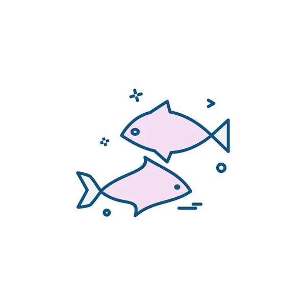 Icono Pescado Vector Diseño — Vector de stock