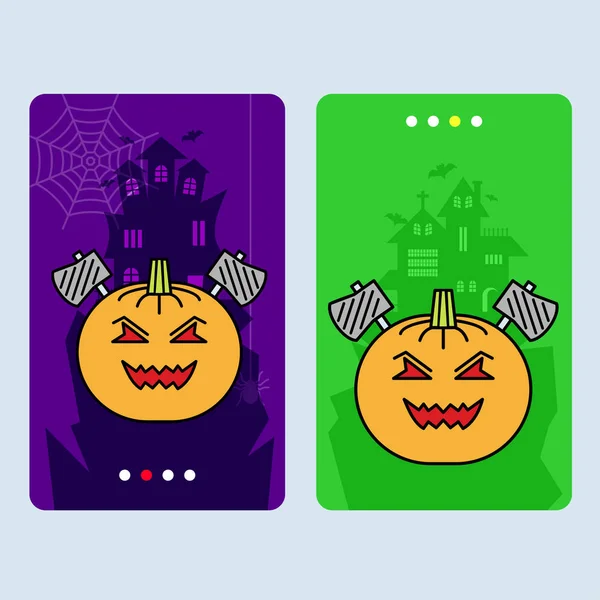 Happy Halloween Invitation Design Avec Vecteur Citrouille — Image vectorielle