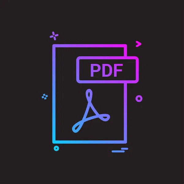 Pdf File Format Icon Vector Design — стоковый вектор