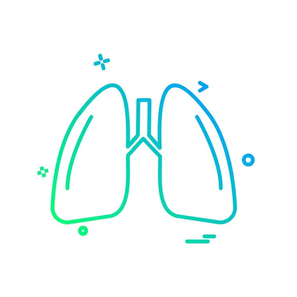 Lungs Vector Diseño Icono — Vector de stock