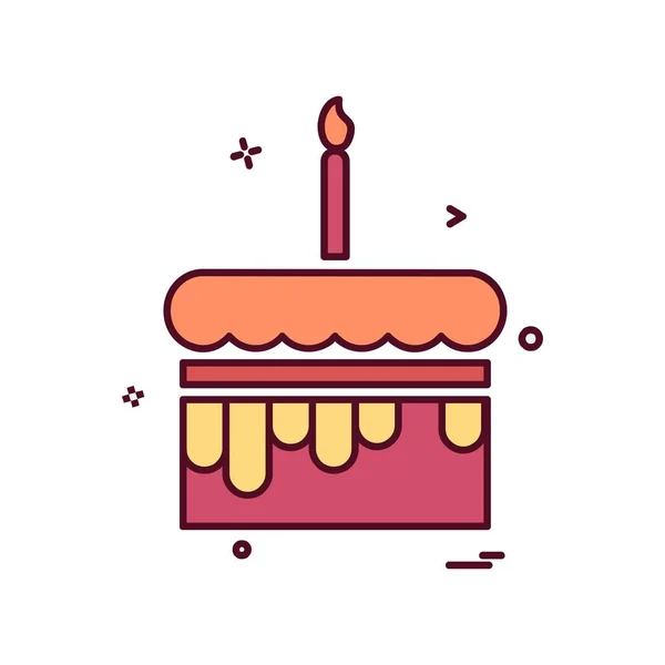 Kuchen Icon Design Bunte Vektorillustration — Stockvektor