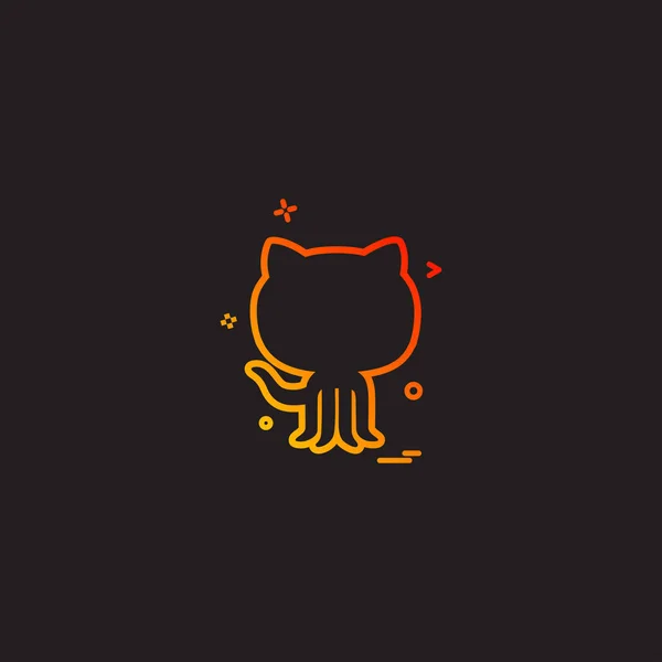 Icono Github Diseño Vector Ilustración — Vector de stock