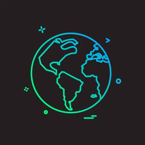 Map Globe Icon Vector Design — Stock Vector
