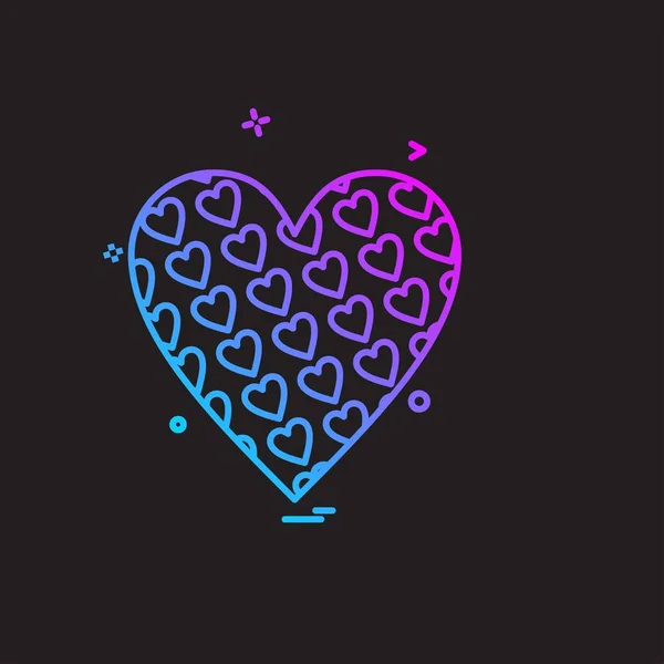 Heart Icon Design Illustrazione Vettoriale San Valentino — Vettoriale Stock