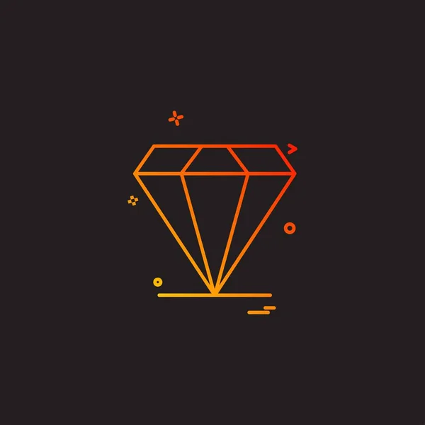 Diamante Joya Icono Diseño Vector — Vector de stock