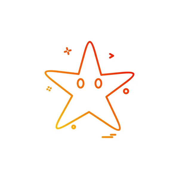 Estrella Mar Icono Diseño Vector — Vector de stock