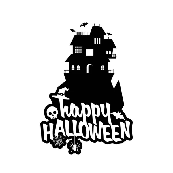 Diseño Halloween Con Tipografía Ilustración Vectorial Tarjeta Halloween Impresa Celebración — Archivo Imágenes Vectoriales