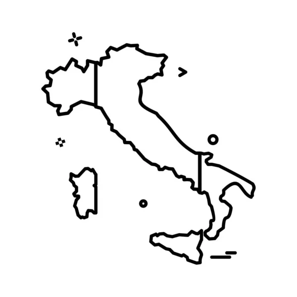 Italia Mappa Icona Design Vettoriale — Vettoriale Stock