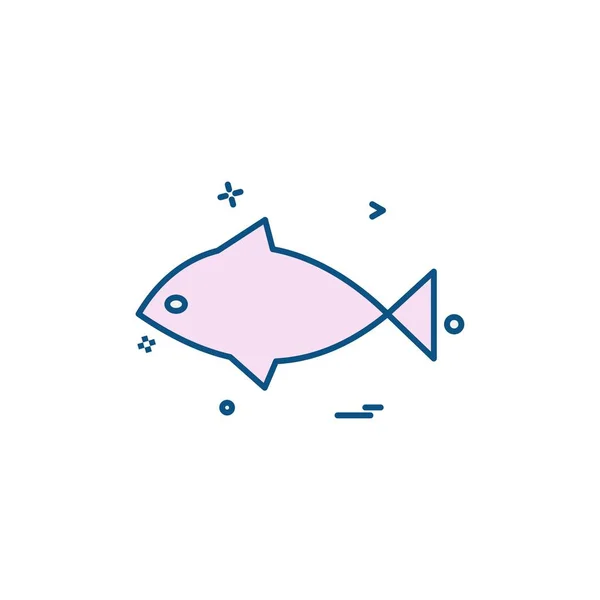 Icono Pescado Vector Diseño — Archivo Imágenes Vectoriales