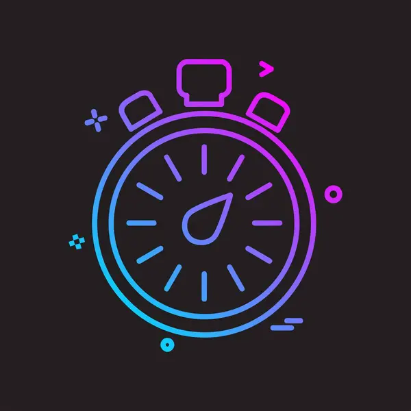 Uhr Flache Icon Vektor Illustration — Stockvektor