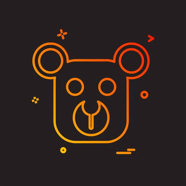 Desenho Ícone Urso Ilustração Vetorial Colorida —  Vetores de Stock