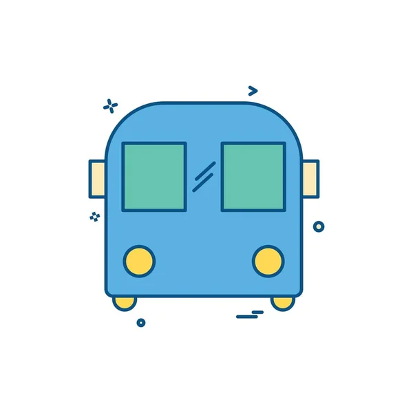 Bus Icon Design Bunte Vektorillustration — Stockvektor