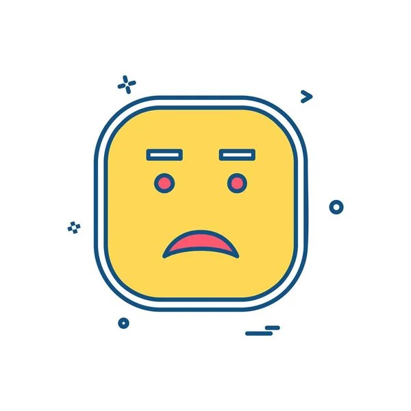 Smutny Emoji Ikony Projektowania Ilustracja Kolorowy Wektor — Wektor stockowy