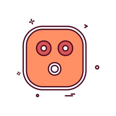 Üzgün emoji simgesi tasarım, renkli vektör çizim