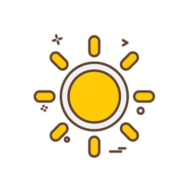 Güneş simgesi tasarım, renkli vektör çizim