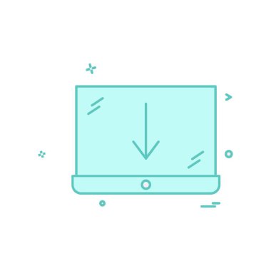 Dizüstü simge tasarlamak vektör 