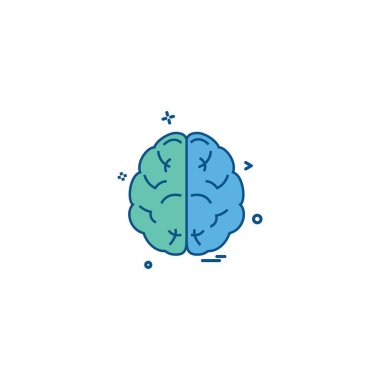 beyin bölmek inkcontober sains simge vektör desige